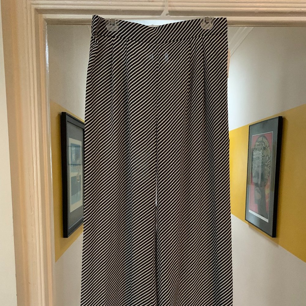 NWT H&M Black and White Striped Wide Legged Pants